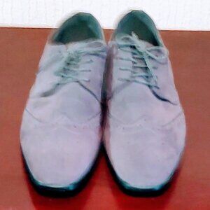 Dynamic gray suede stylish men's dress shoes. SZ-13